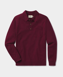 Robles Knit Long Sleeve Polo: Wine