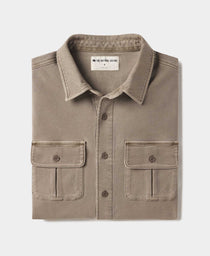 Comfort Terry Shirt Jacket: Taupe