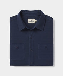 Sequoia Jacquard Long Sleeve Button Down: Navy