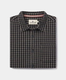 Nikko Button Up Shirt: Black Plaid