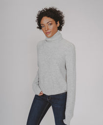 Monterosa Turtleneck Sweater: Light Grey