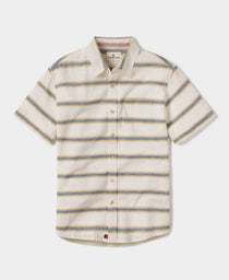 Freshwater Short Sleeve Button Up Shirt: Sahara Stripe
