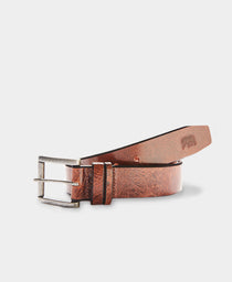 Vintage Glazed Leather Belt: Tan