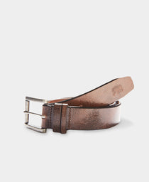 Vintage Glazed Leather Belt: Pine