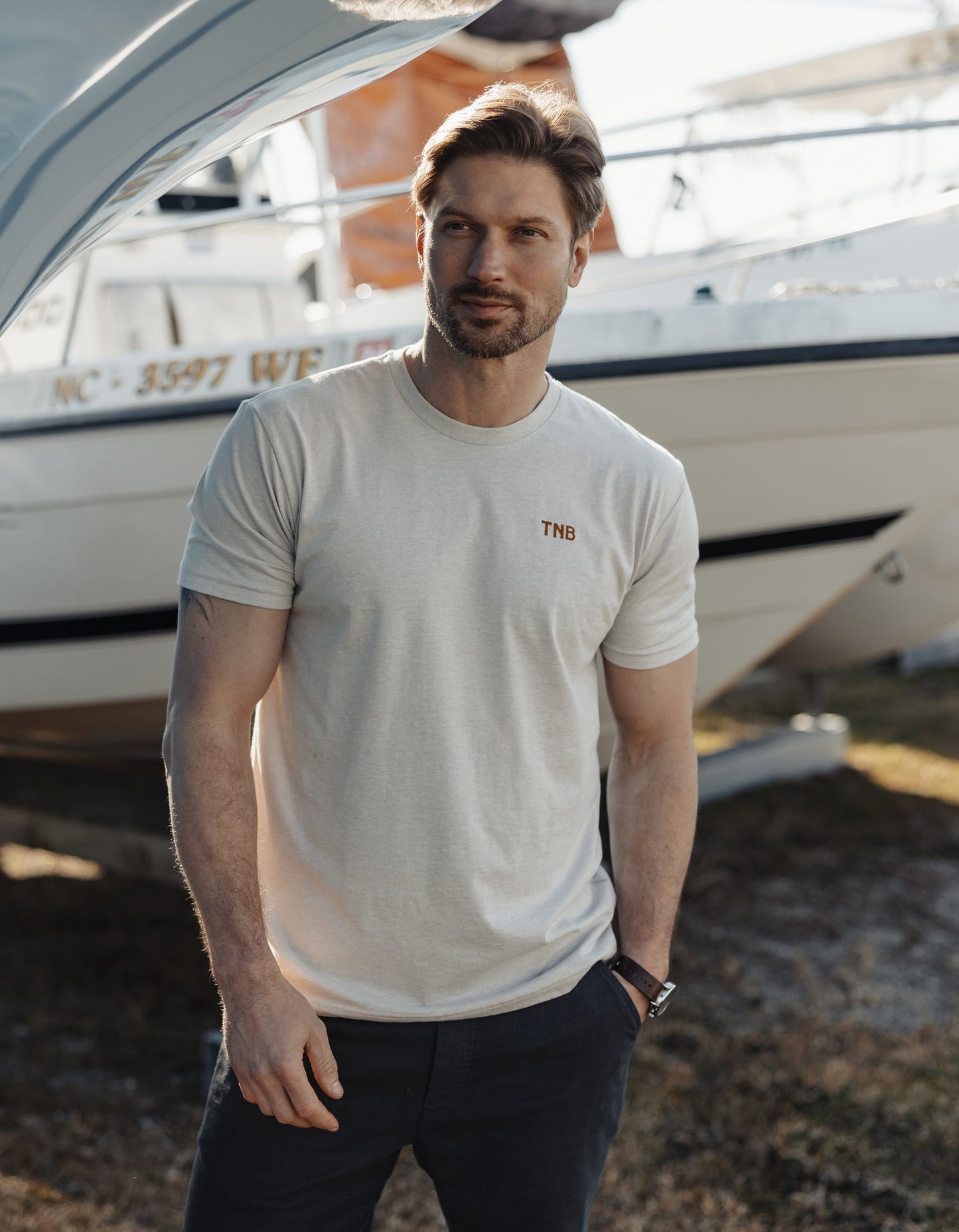 Dockside Tee in Sand