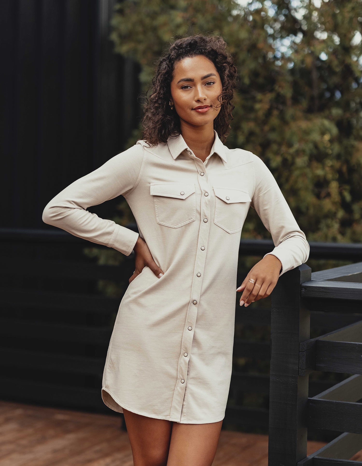 Tentoma Western Dress in Bone – The Normal Brand - Main Image