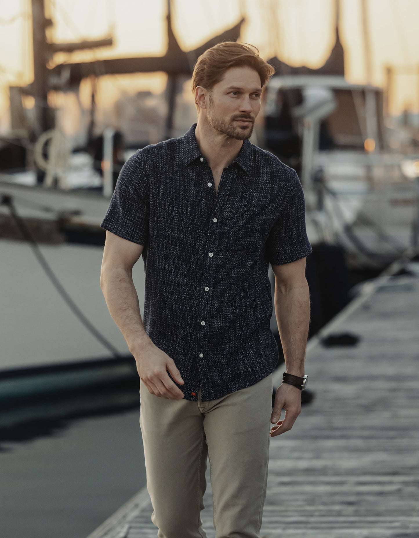 Freshwater Short Sleeve Button Up Shirt in Ocean