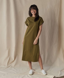Lennox Jersey Midi T-Shirt Dress: Pine Needle
