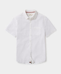 Lived-In Cotton Short Sleeve Button Up: White