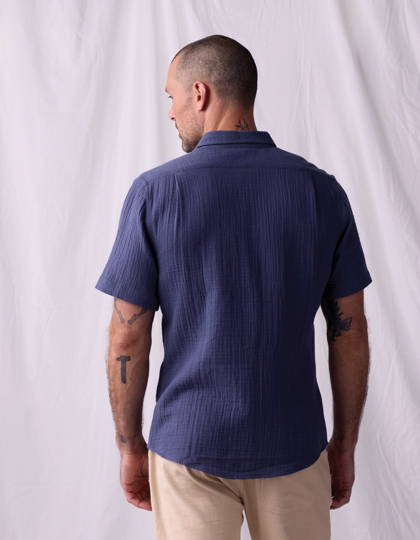 Kalo Short Sleeve Button Up in Vintage Blue