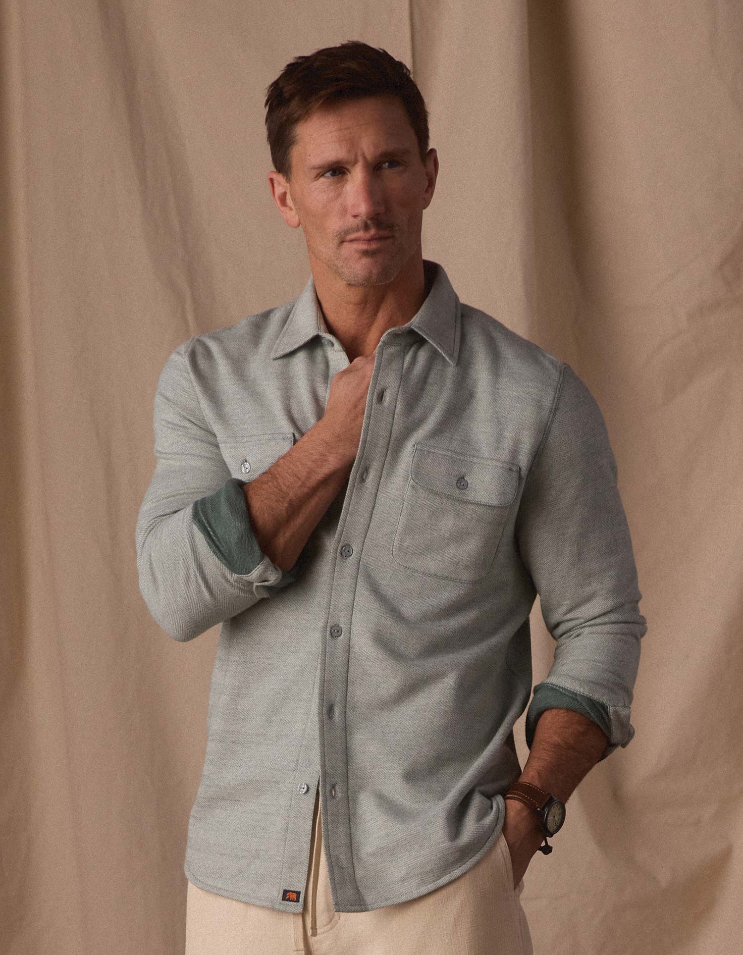 Textured Knit Shirt in Juniper – The Normal Brand
