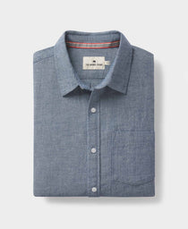 Lived-In Cotton Long Sleeve Button Up: Summer Navy