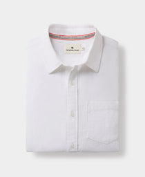 Lived-In Cotton Long Sleeve Button Up: White