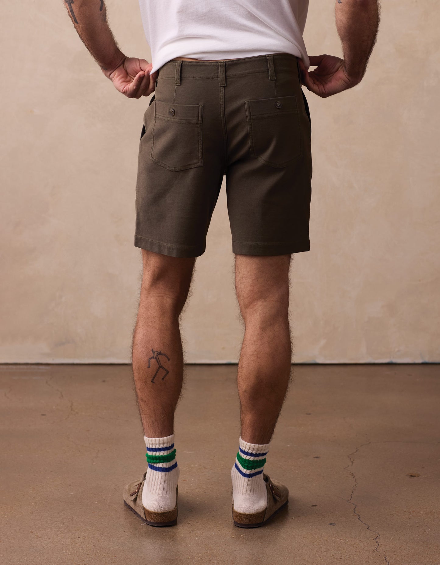 Comfort Terry Utility Short in Dusty Olive