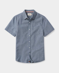 Lived-In Cotton Short Sleeve Button Up: Summer Navy