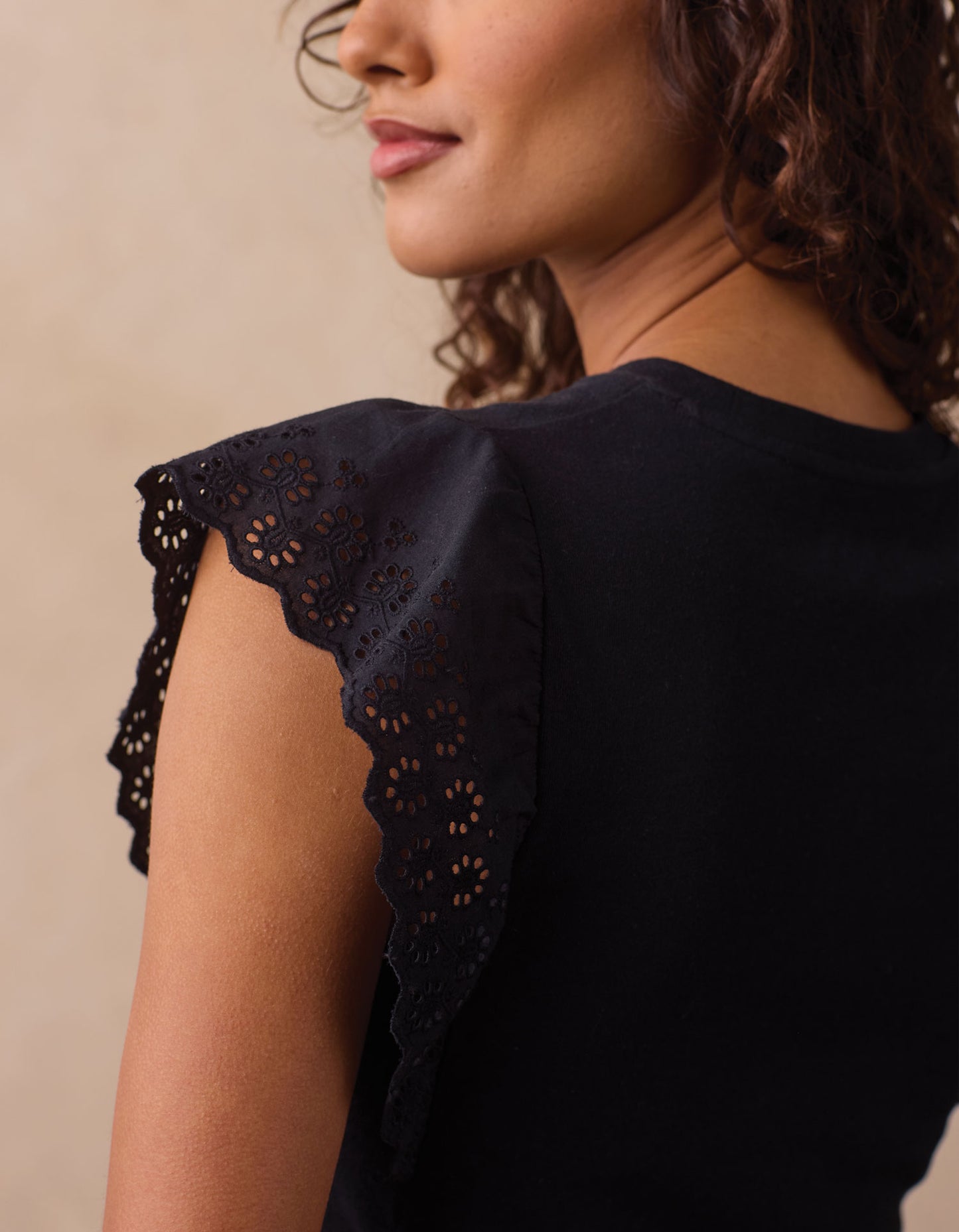 Marnie Eyelet Top in Black