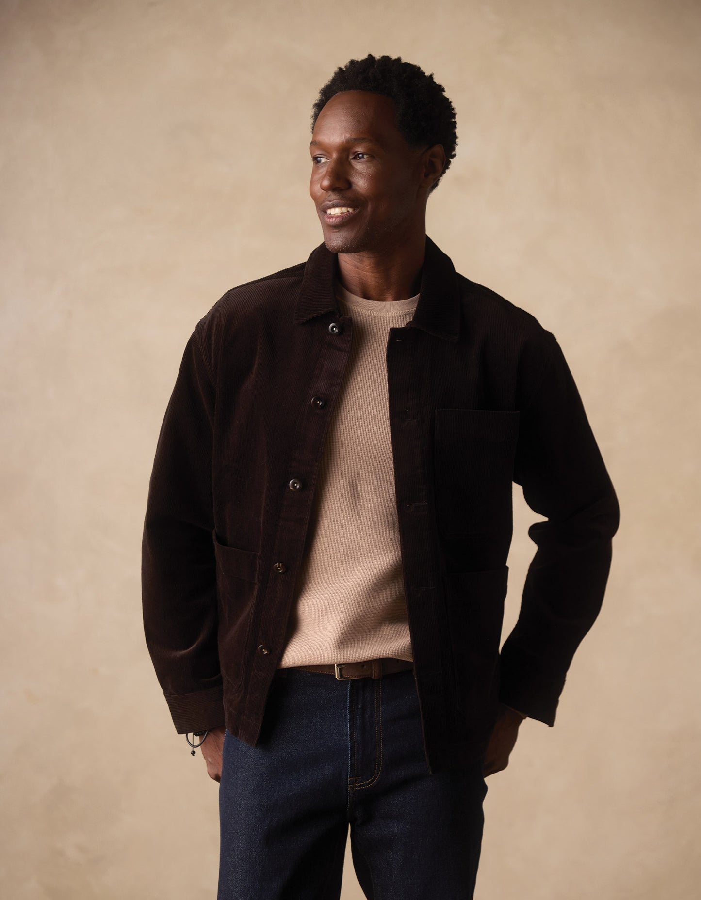 Comfort Cord Chore Coat in Dark Brown