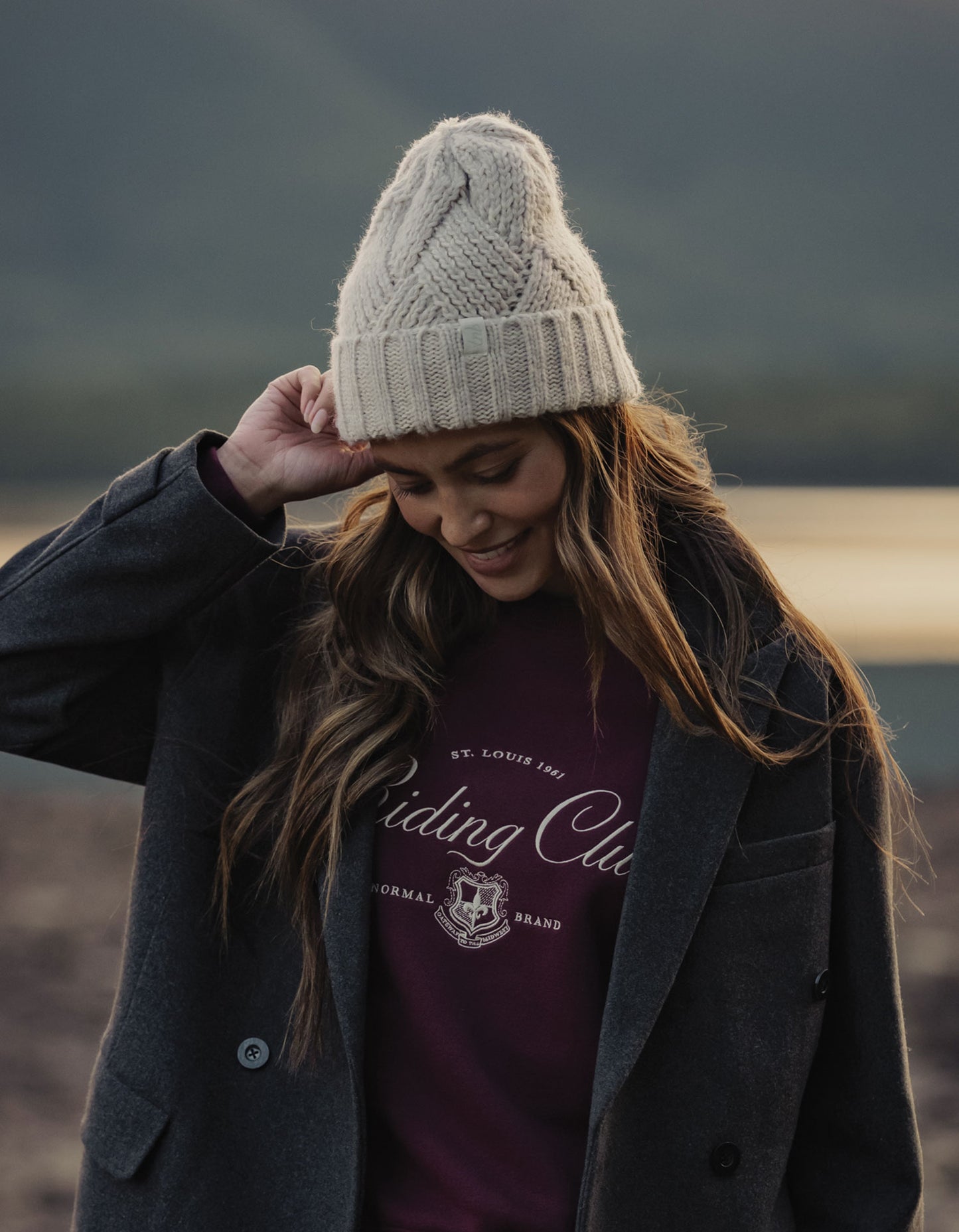 Cable Knit Beanie in Cream