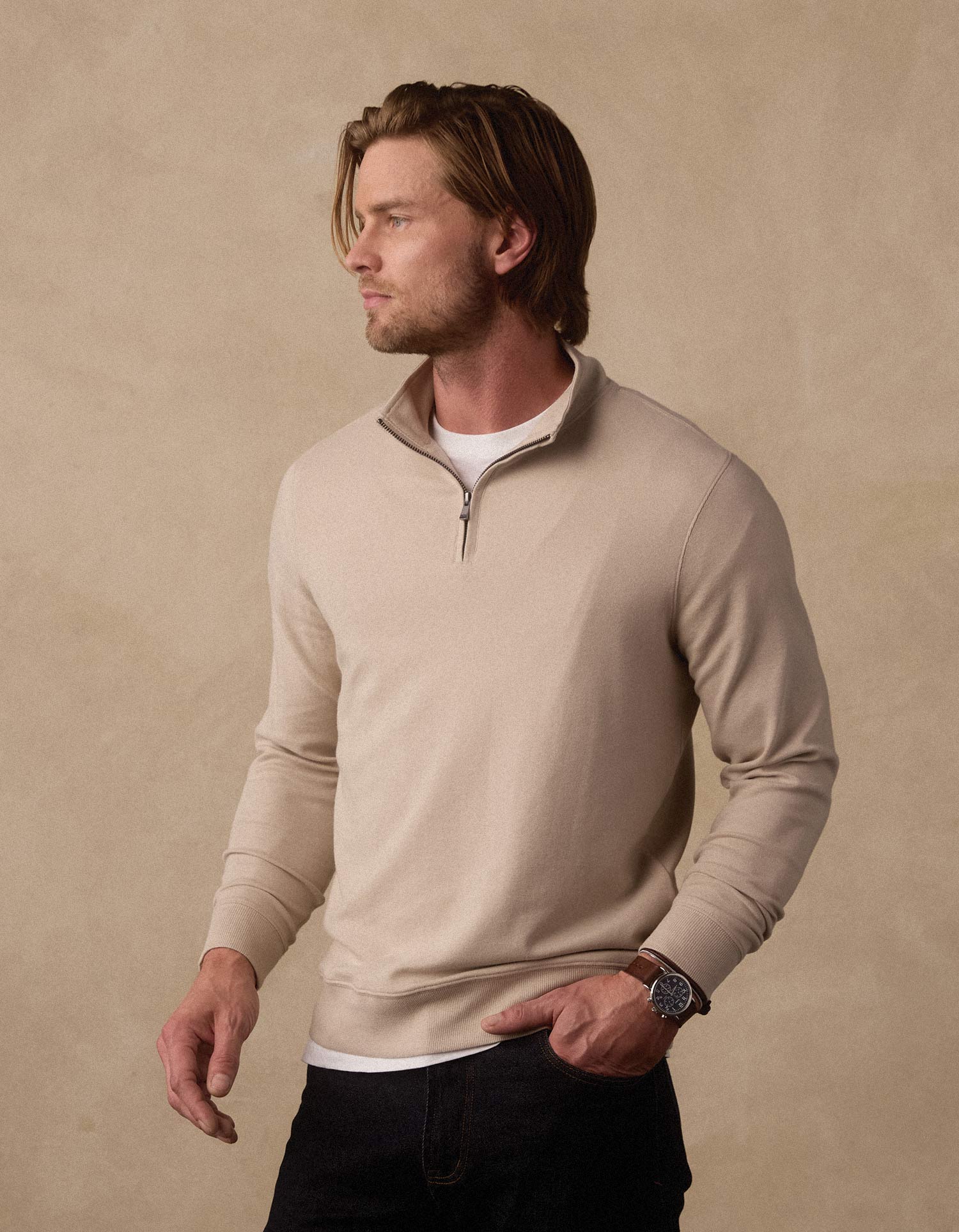 Puremeso Weekend Quarter Zip in Pumice – The Normal Brand