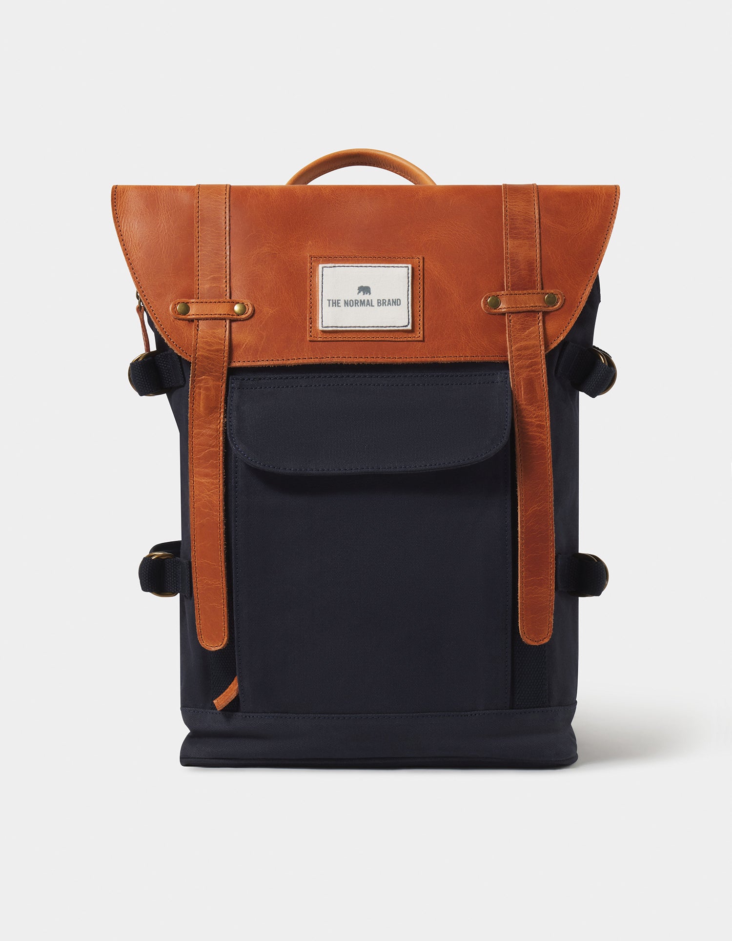 The Normal Brand Top Side Leather Backpack Bags Navy