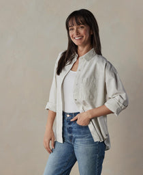 Lived-In Cotton Overshirt: Jute Railroad Stripe