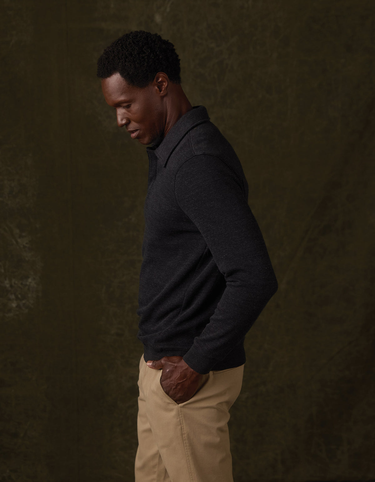 Fleece Puremeso Polo Popover in Phantom