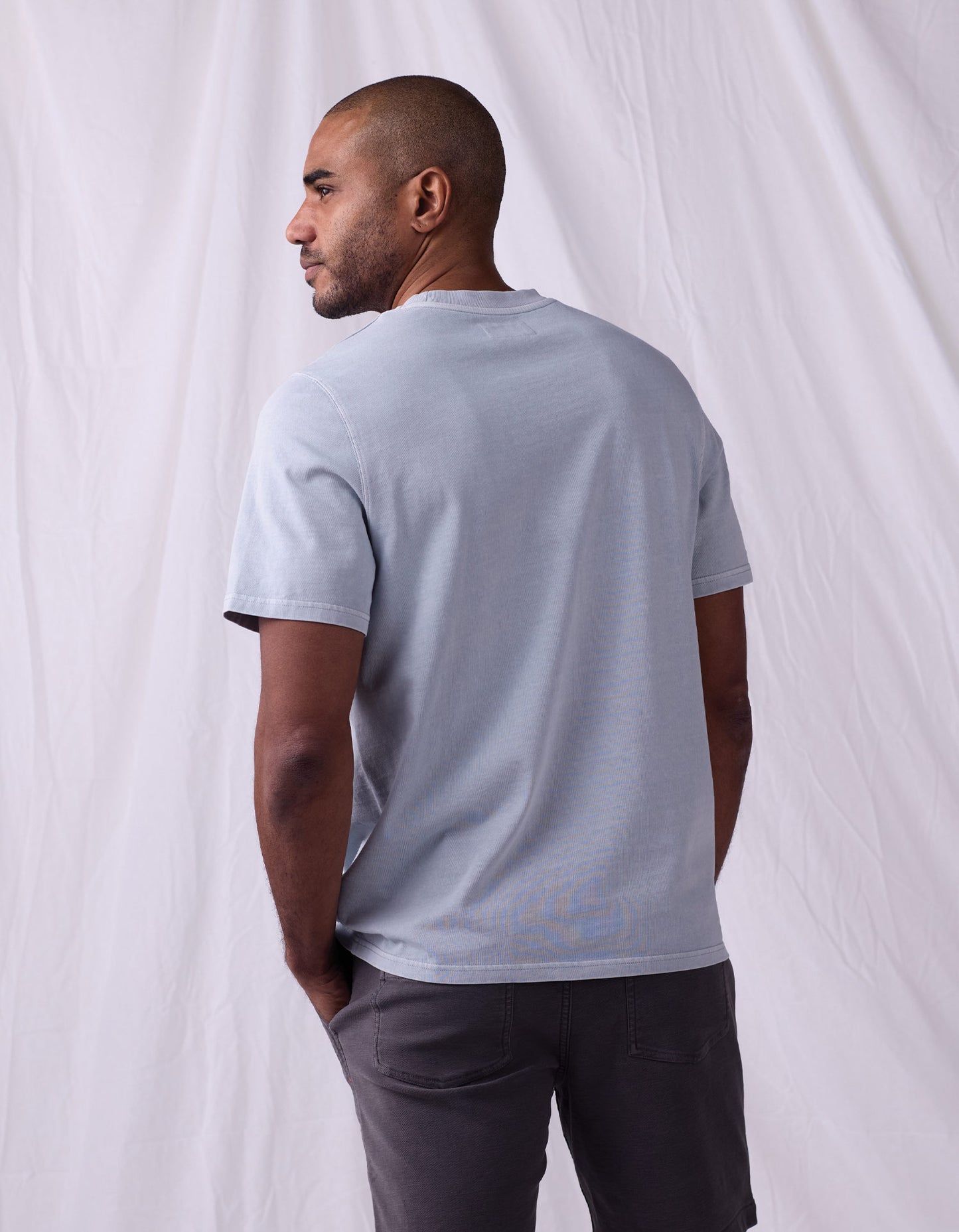 Lennox Jersey Relaxed Tee in Misty Harbor