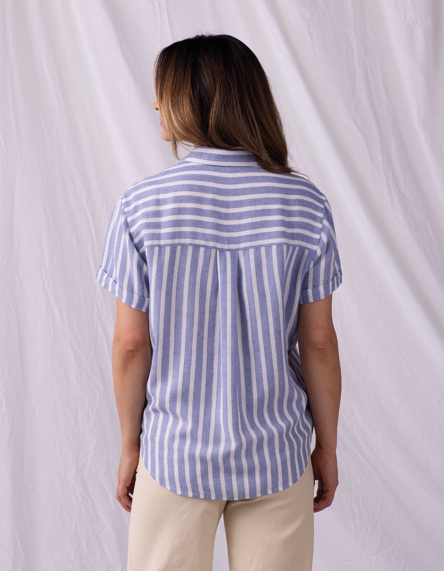 Women's Freshwater Button Up in Coastal Stripe