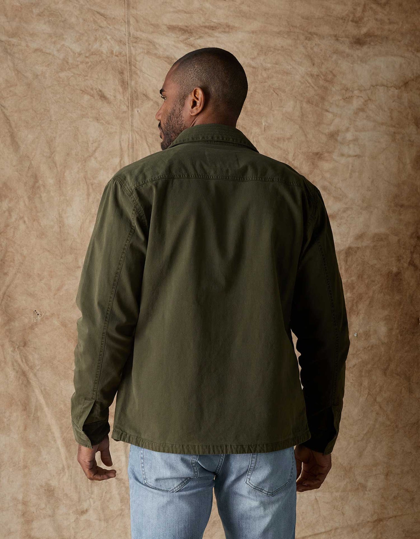 James Canvas Military Jacket in Dusty Olive