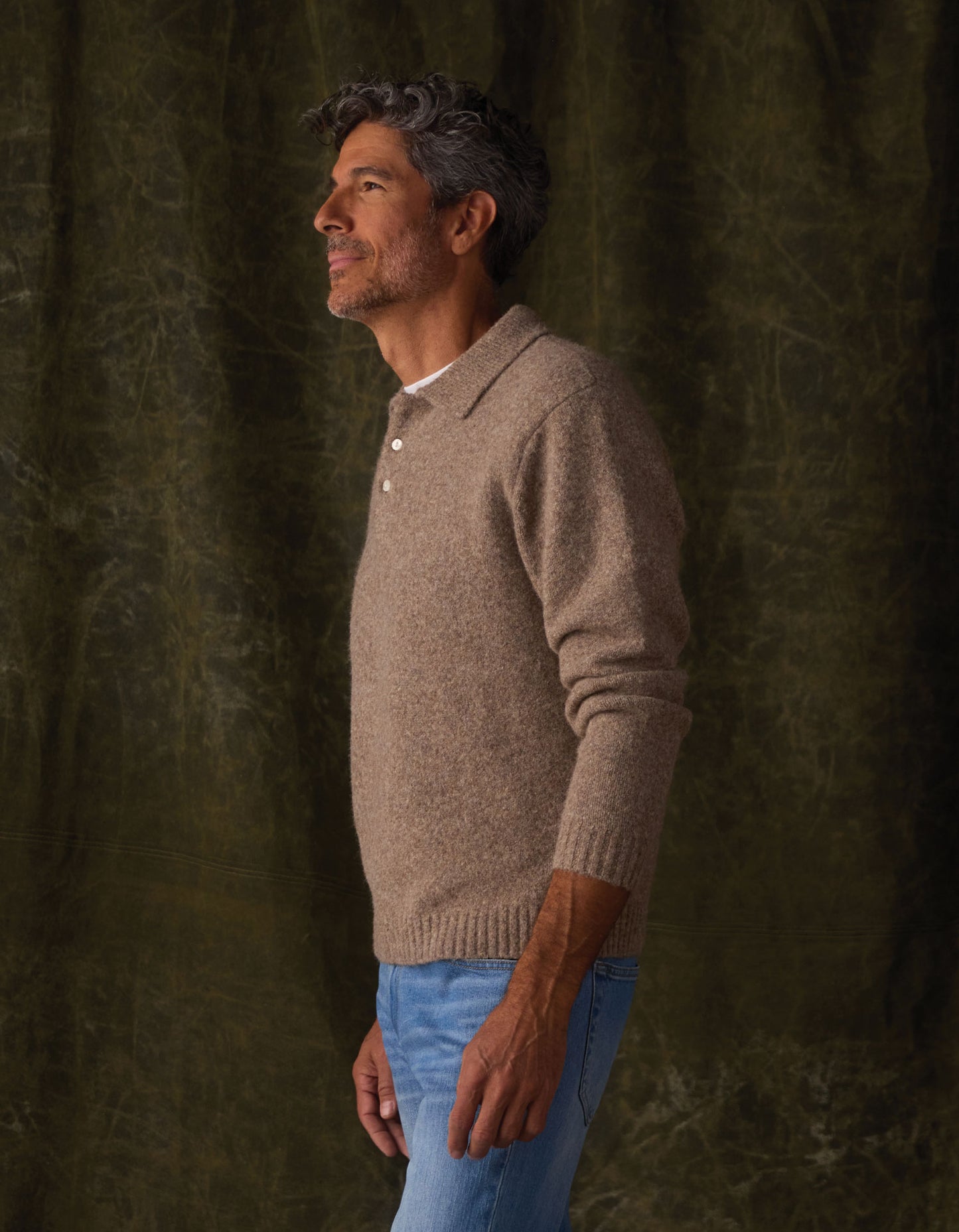 Homebound Polo Sweater in Toasted Chestnut