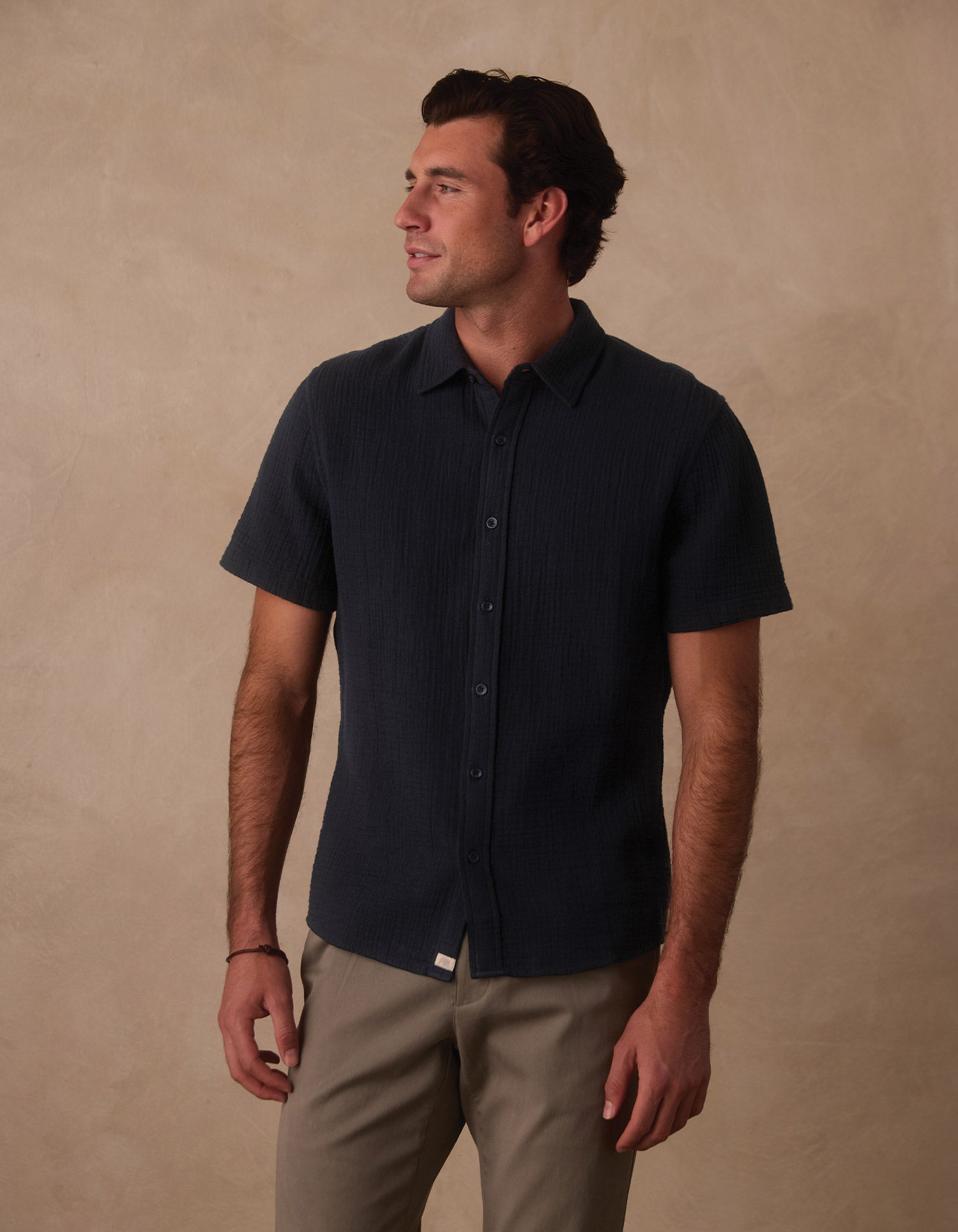 navy blue dress shirt short sleeve Kalo Button Up in S Size:50EU/4XL/22UK/20US Floral Prom Vintage Looking shipping-standard Hang to dry