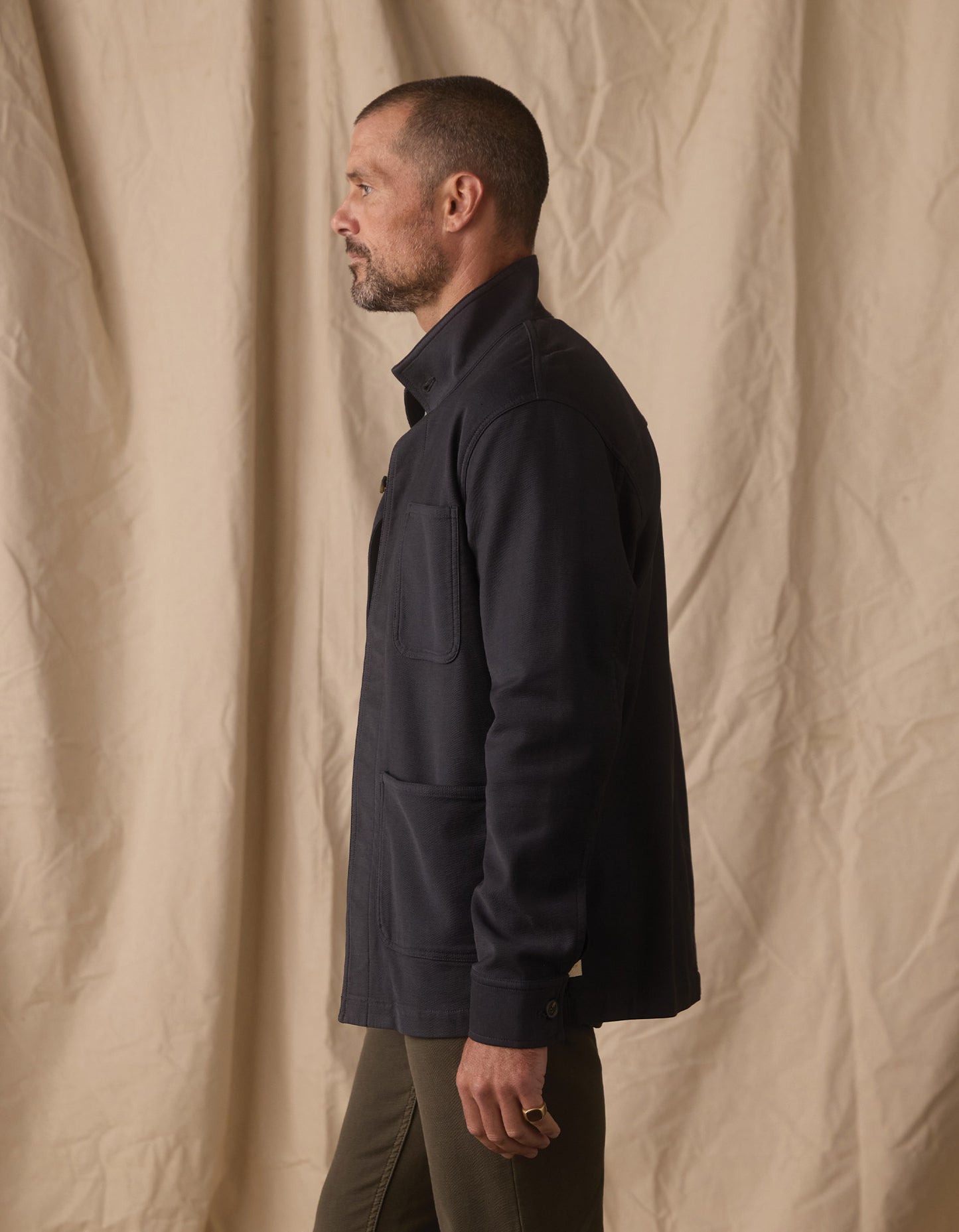 Comfort Terry Chore Coat in Navy