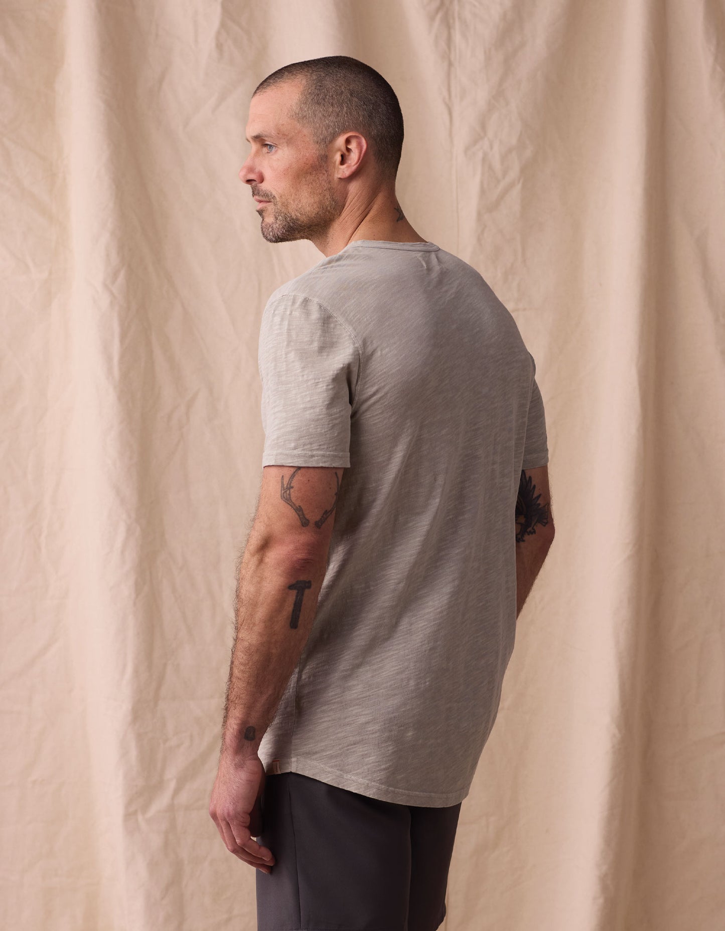 Legacy Jersey Henley in Limestone