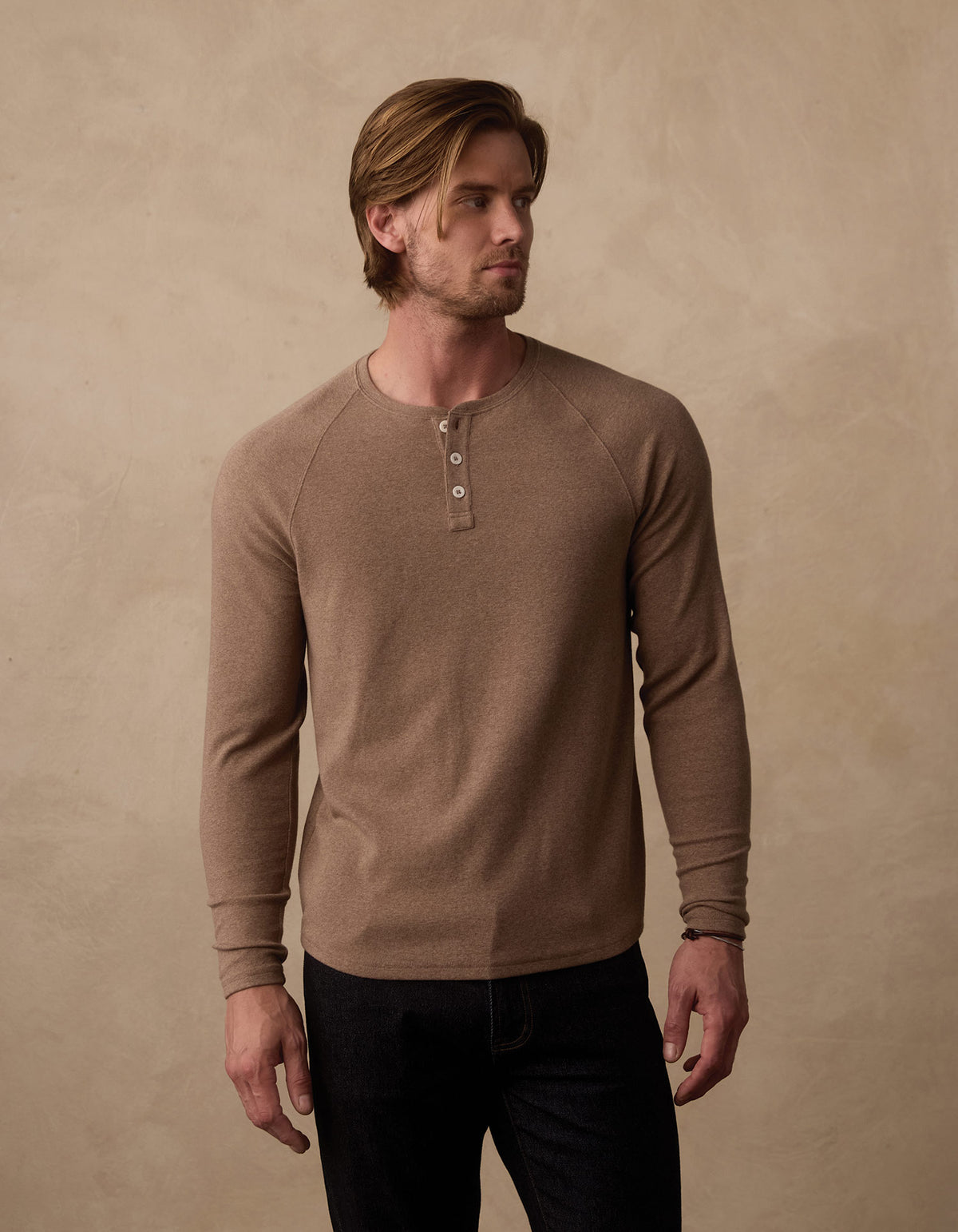 Puremeso Everyday Henley in Taupe