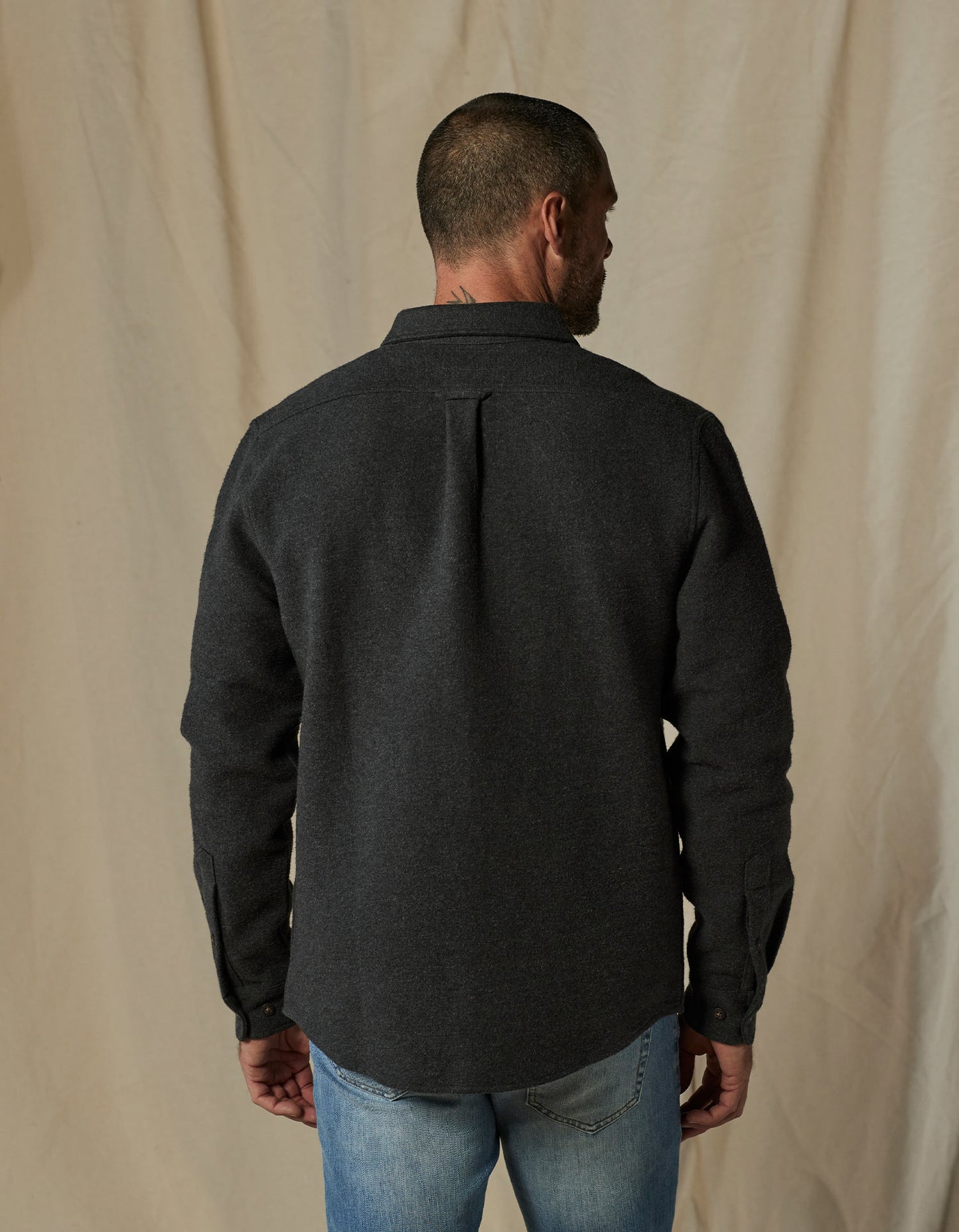 Heavyweight Chamois Overshirt in Heathered Charcoal