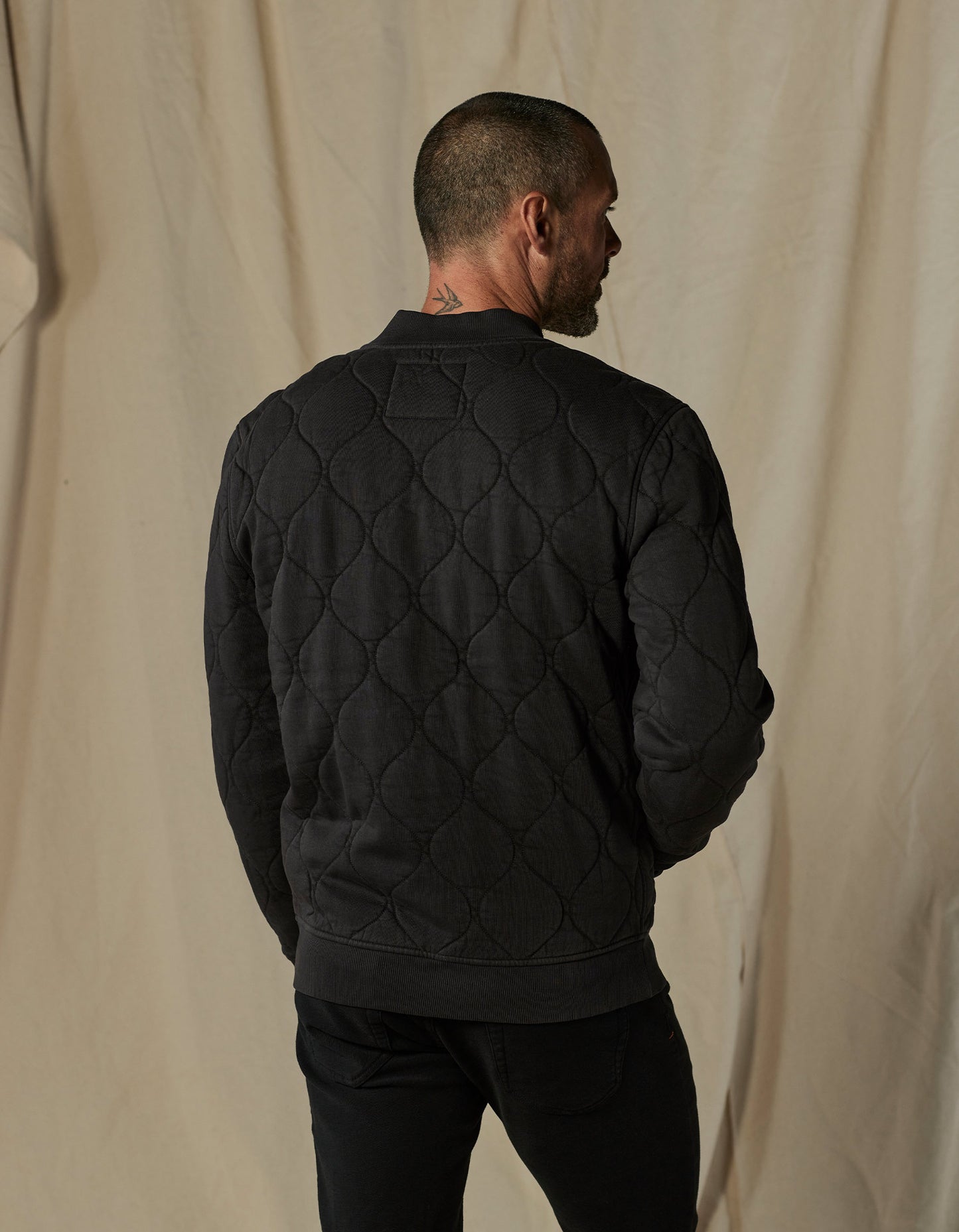 Quilted Knit Bomber in Phantom