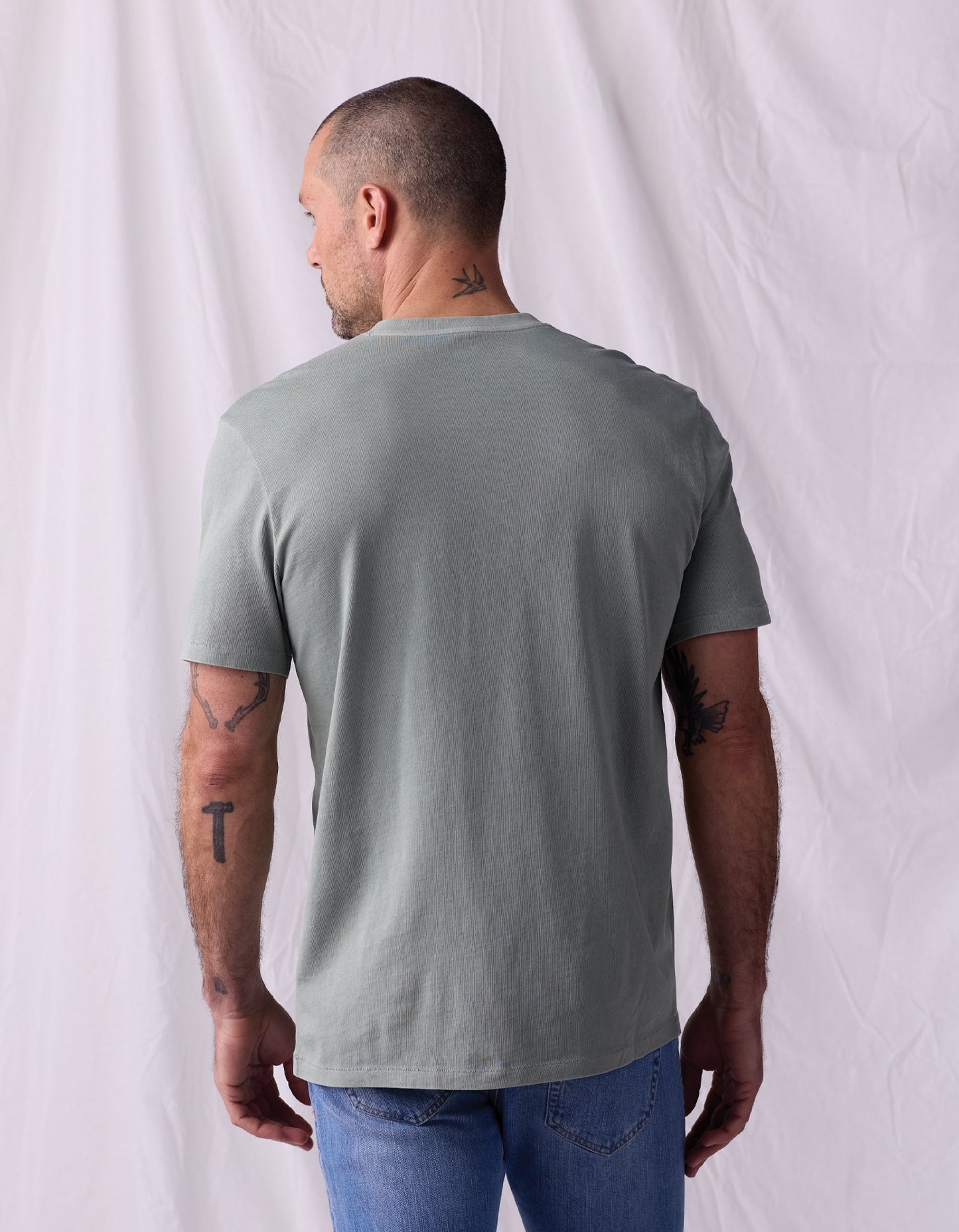 Normal Jersey Henley in Juniper