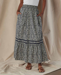 Marlo Tiered Skirt: Bluebell