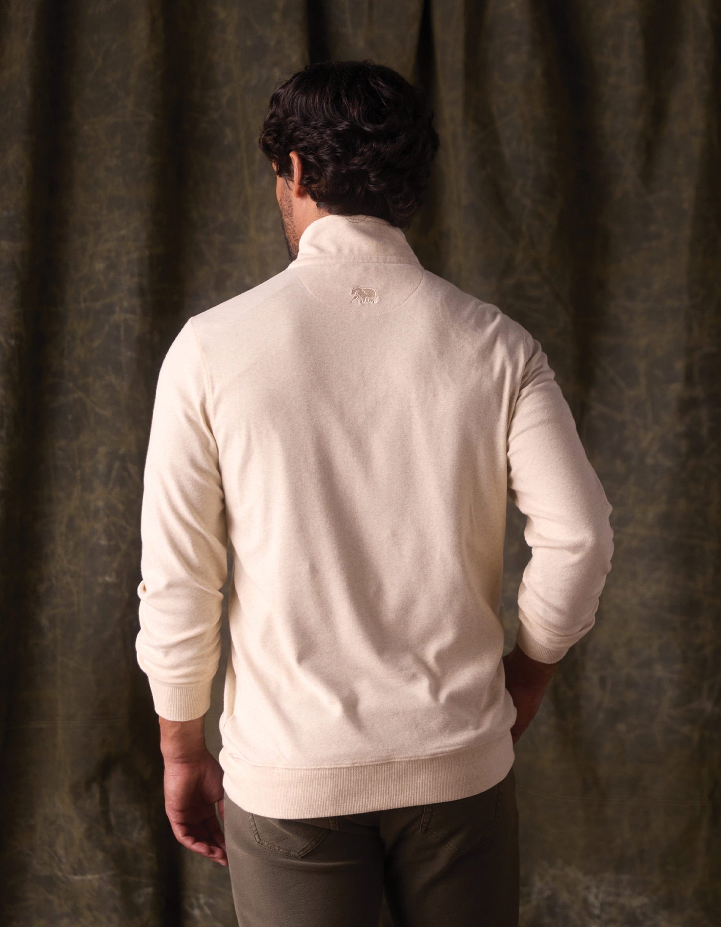 Puremeso Weekend Quarter Zip in Fossil