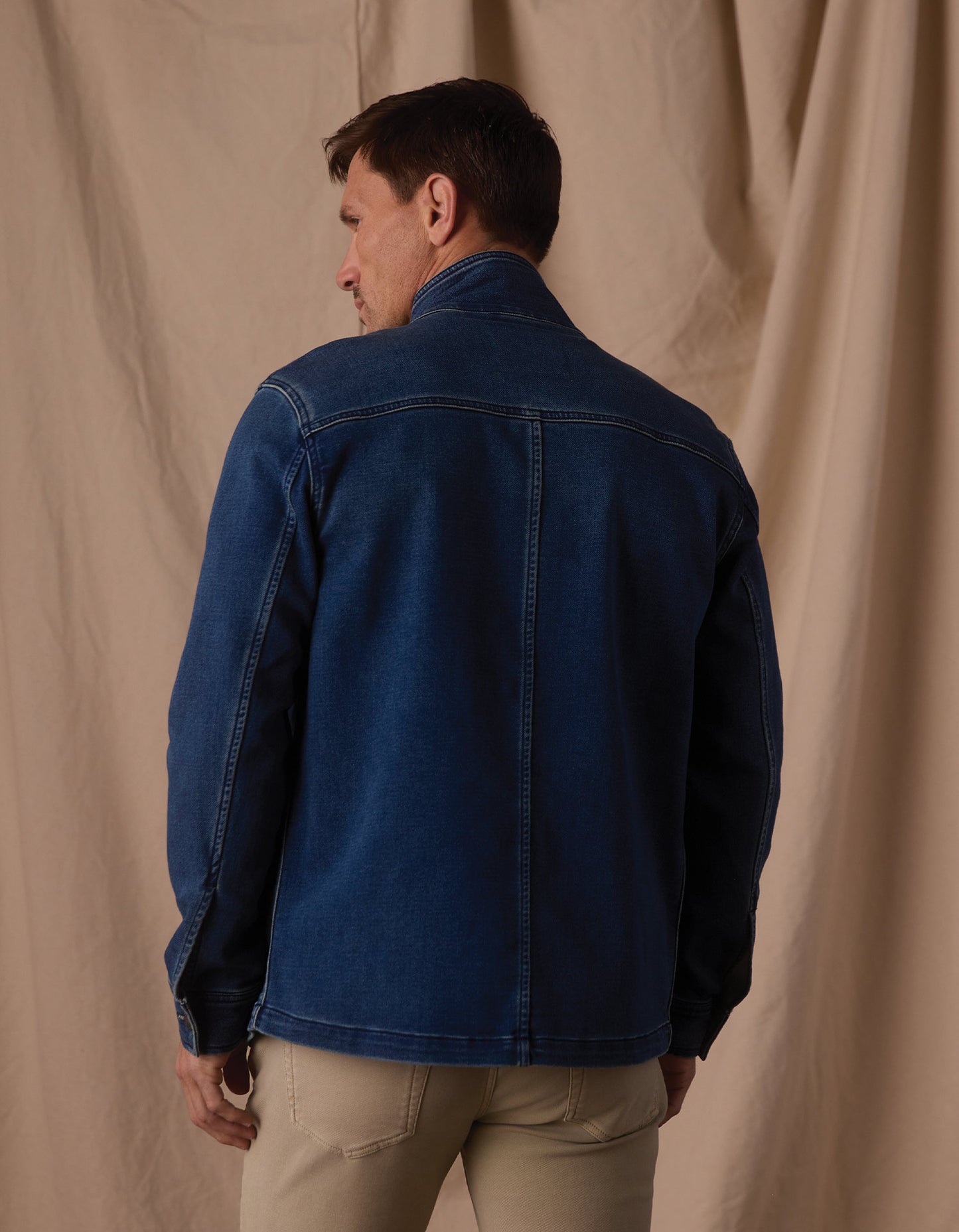 Comfort Terry Jean Chore Coat in Dark Wash