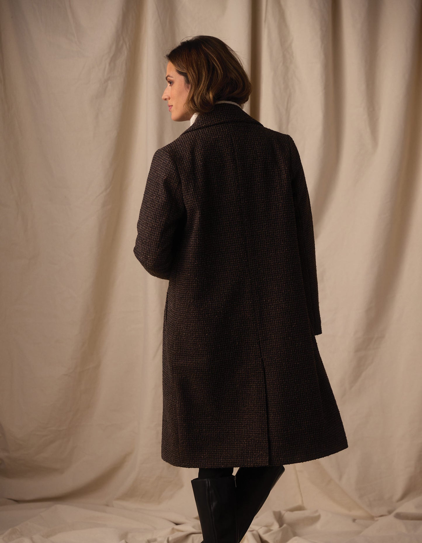 Pop Coat in Coffee Plaid