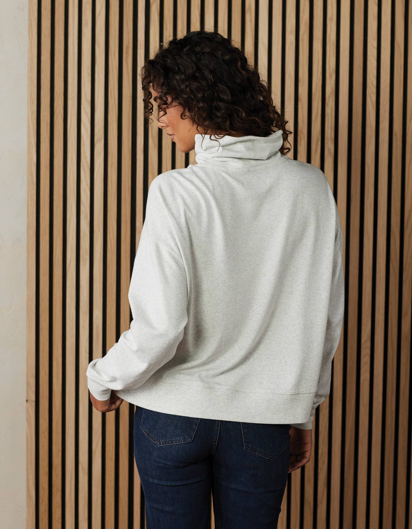 Puremeso Funnel Neck Pullover in Stone