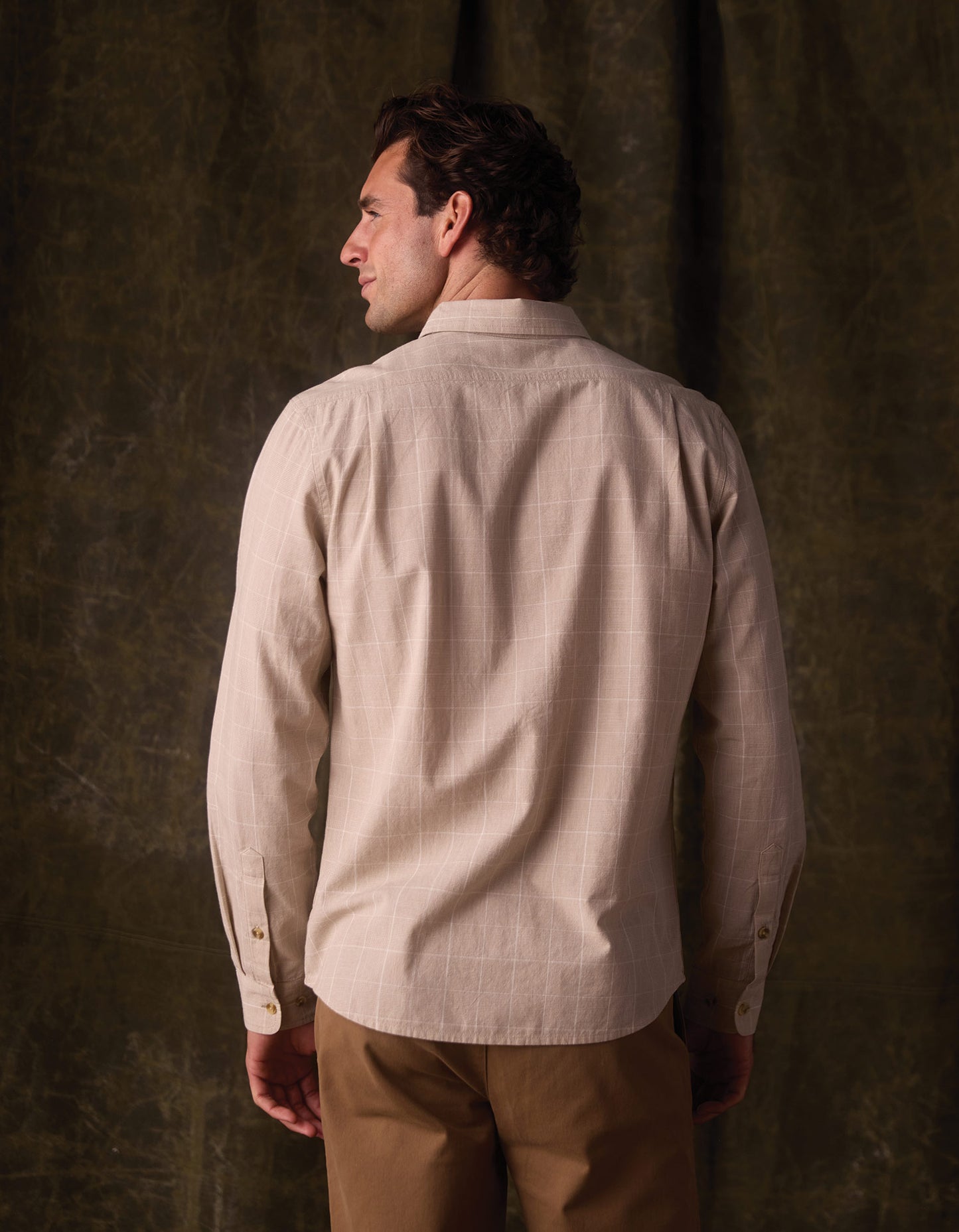 Nikko Classic Button Up in Tan Plaid