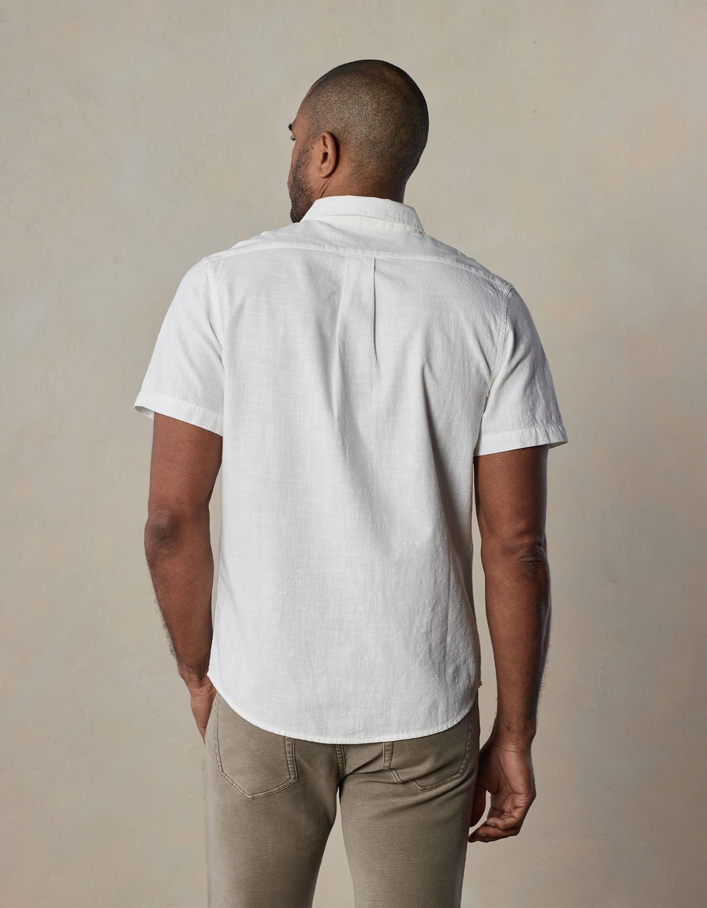 Lived-In Cotton Short Sleeve Button Up in White