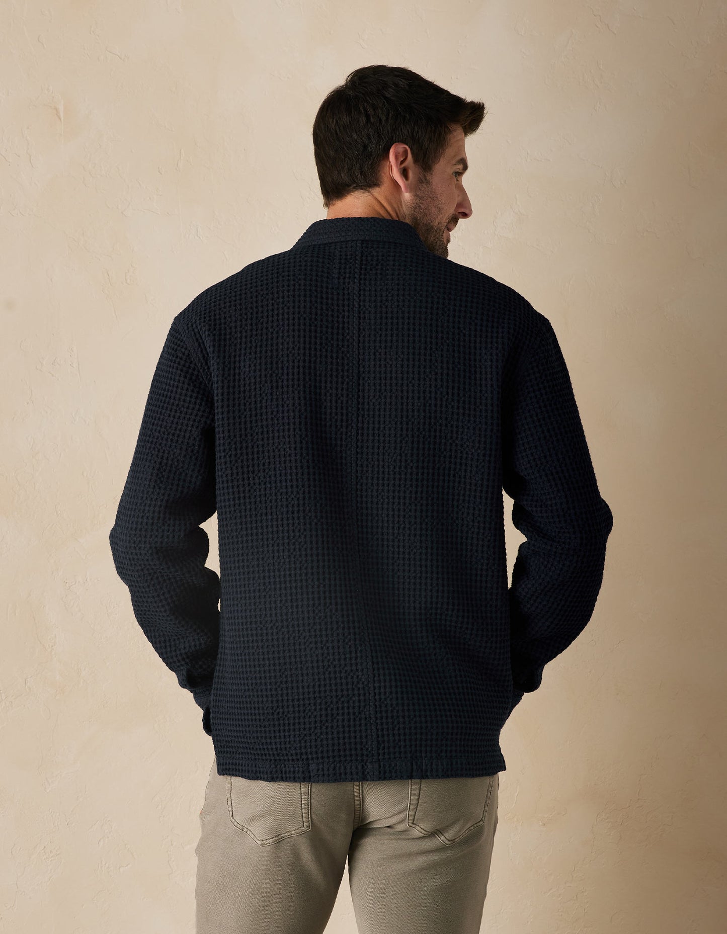 Mountain Waffle Chore Coat in Navy