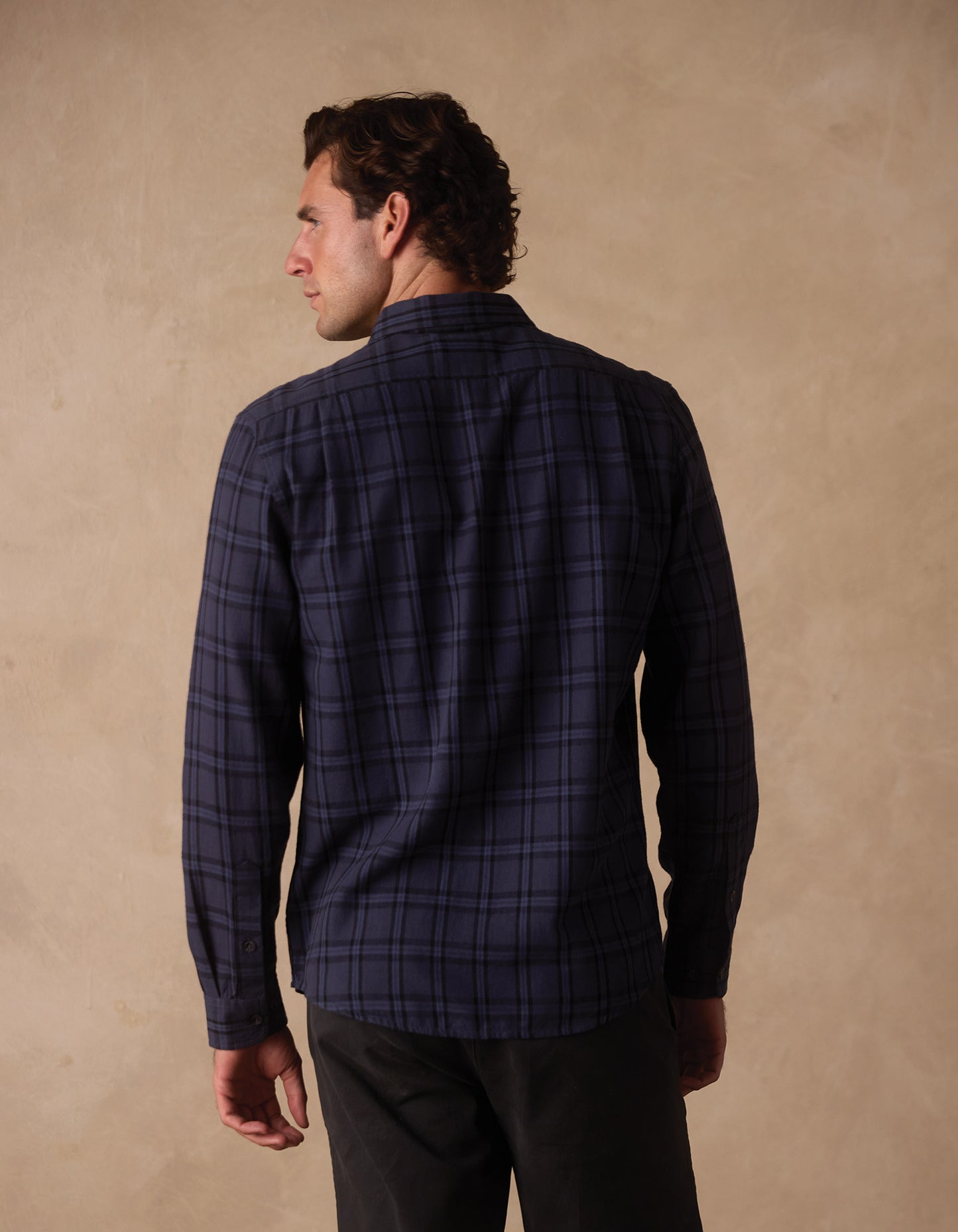 Nikko Classic Button Up in Indigo Plaid