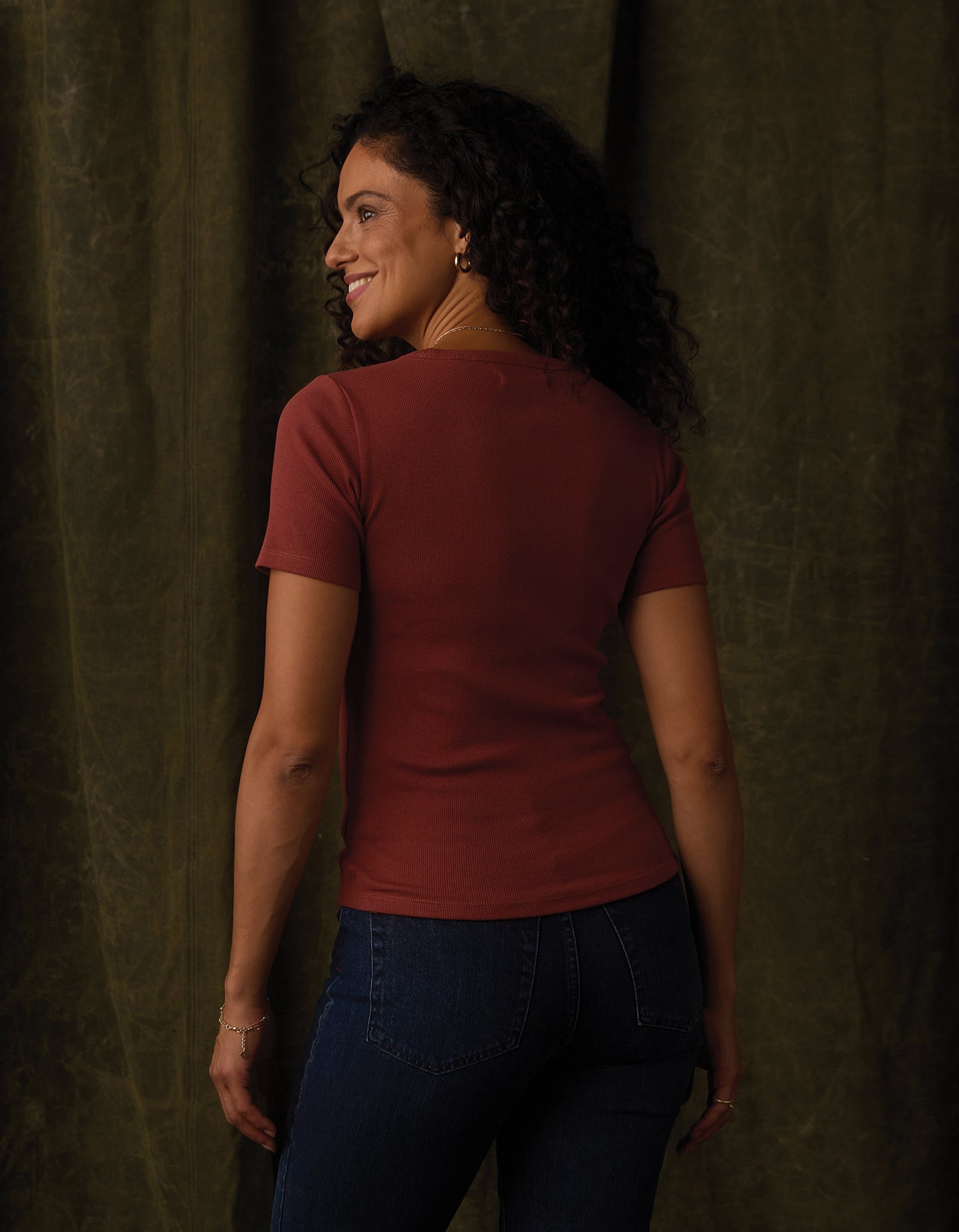 Normal Rib Tee in Cocoa