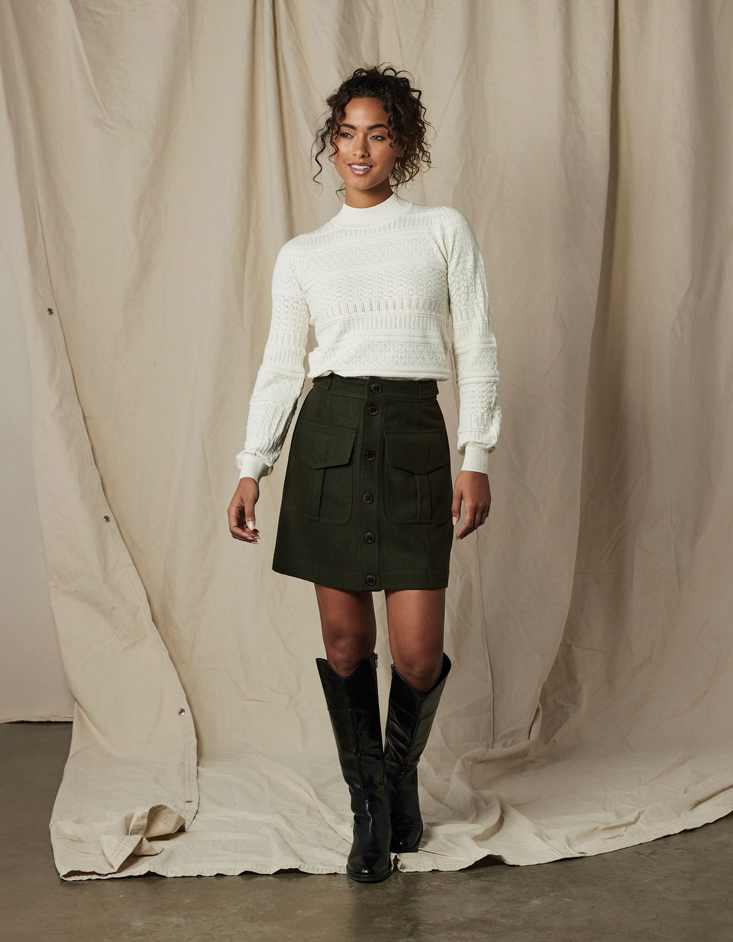 Utility Mini Skirt in Green