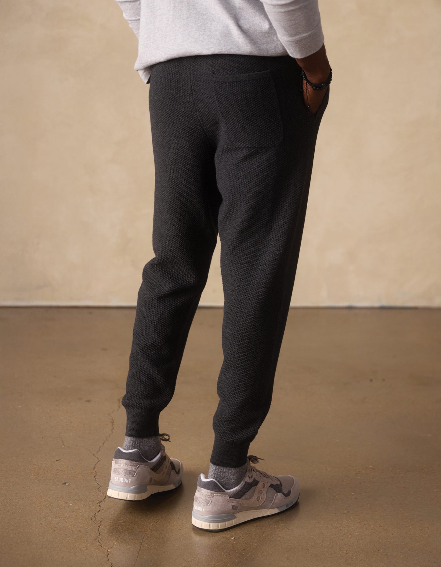 COOLMAX® Textured Jogger in Dark Charcoal