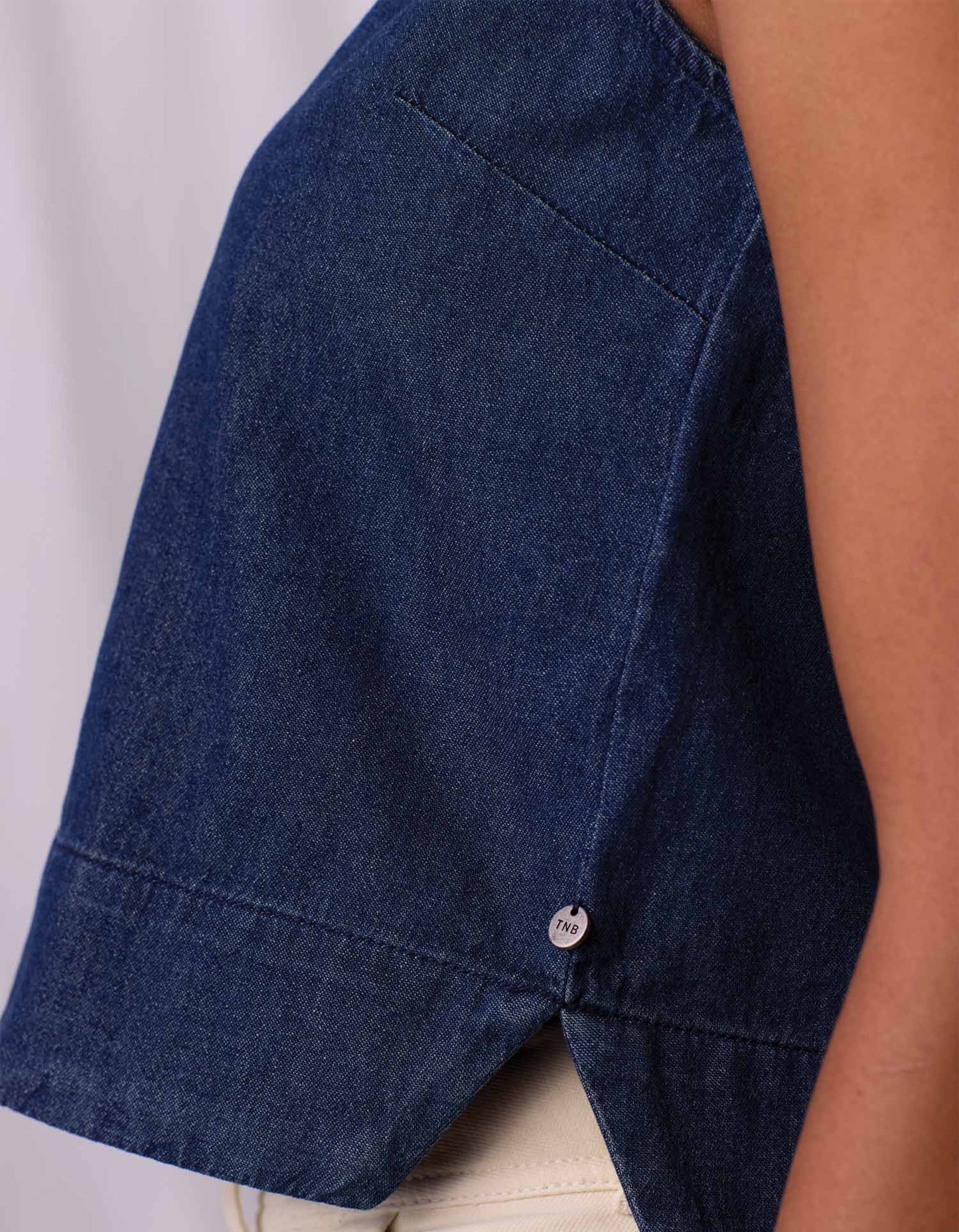 Lightweight Denim Mariner Top in Dark Indigo